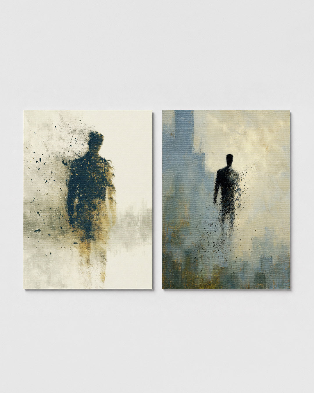 Verbrokkelde silhouet Posterset