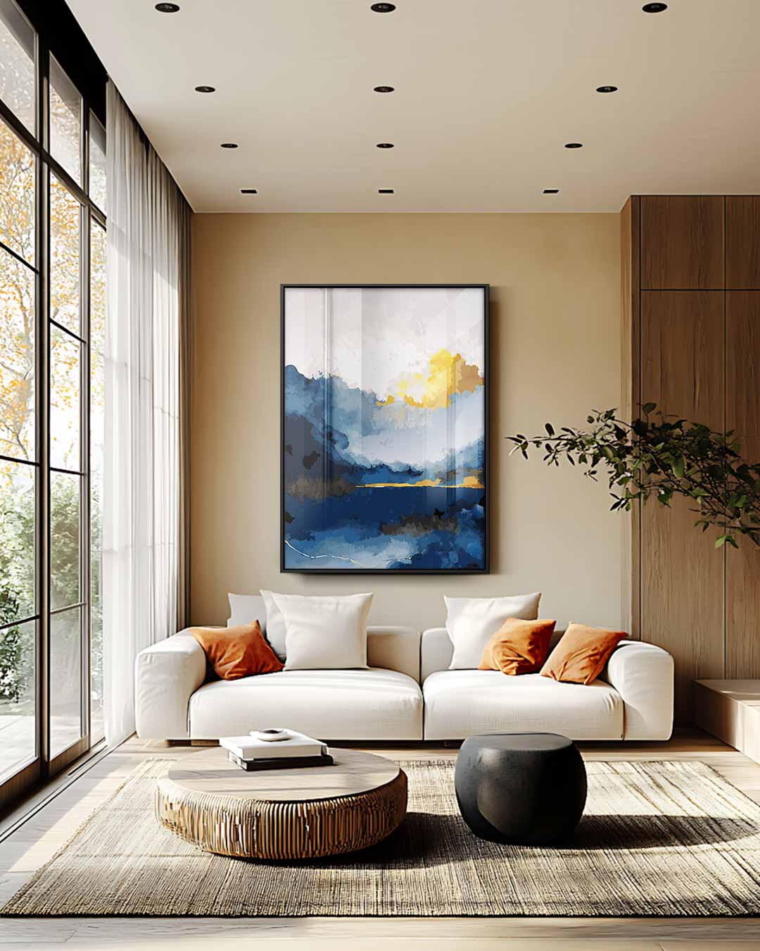 Avondgloren in Abstract Kunstwerk-canvas-dibond-plexiglas-wanddecoratie-WallArtistic