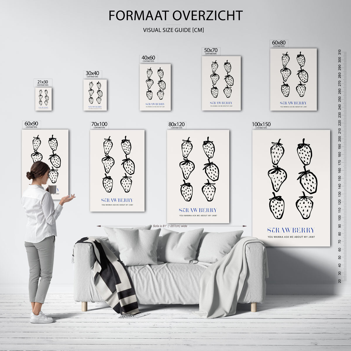 Aardbeien illustratie Poster