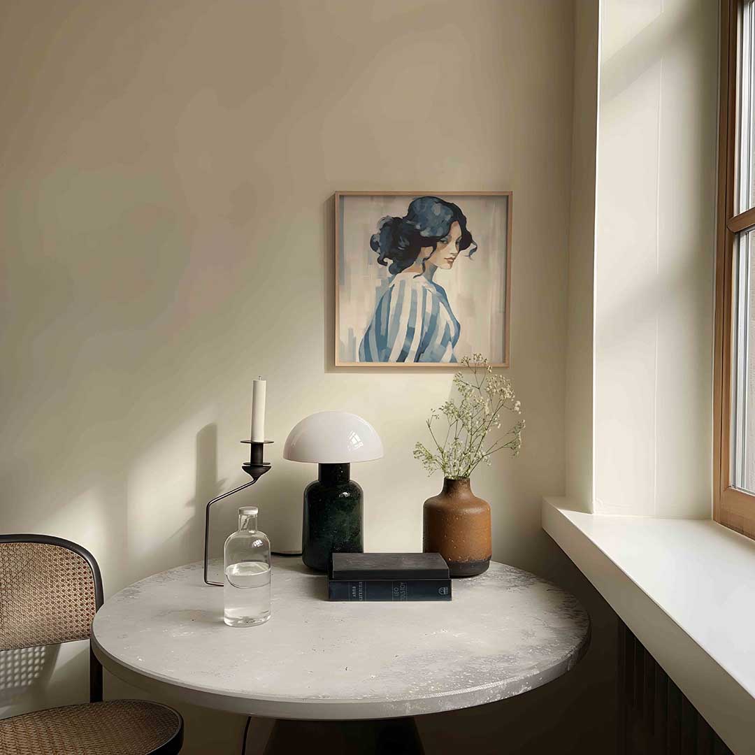 Vrouw met blauwe strepen Poster