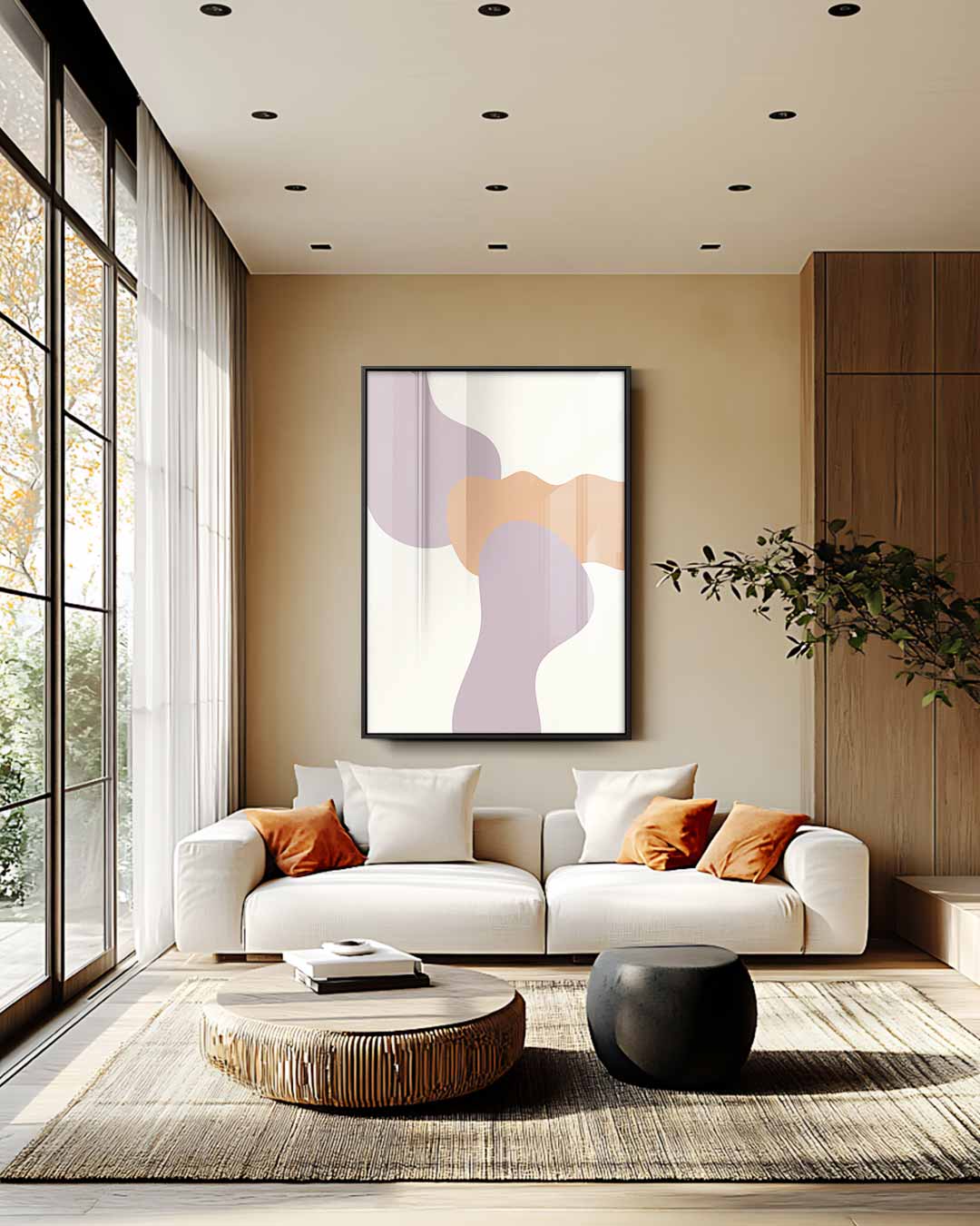 Zachte Golven Abstracte Kunst Kunstwerk-canvas-dibond-plexiglas-wanddecoratie-WallArtistic