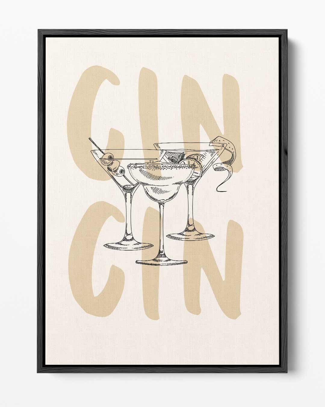 Gin Cocktails Illustratie Kunstwerk-canvas-dibond-plexiglas-wanddecoratie-WallArtistic