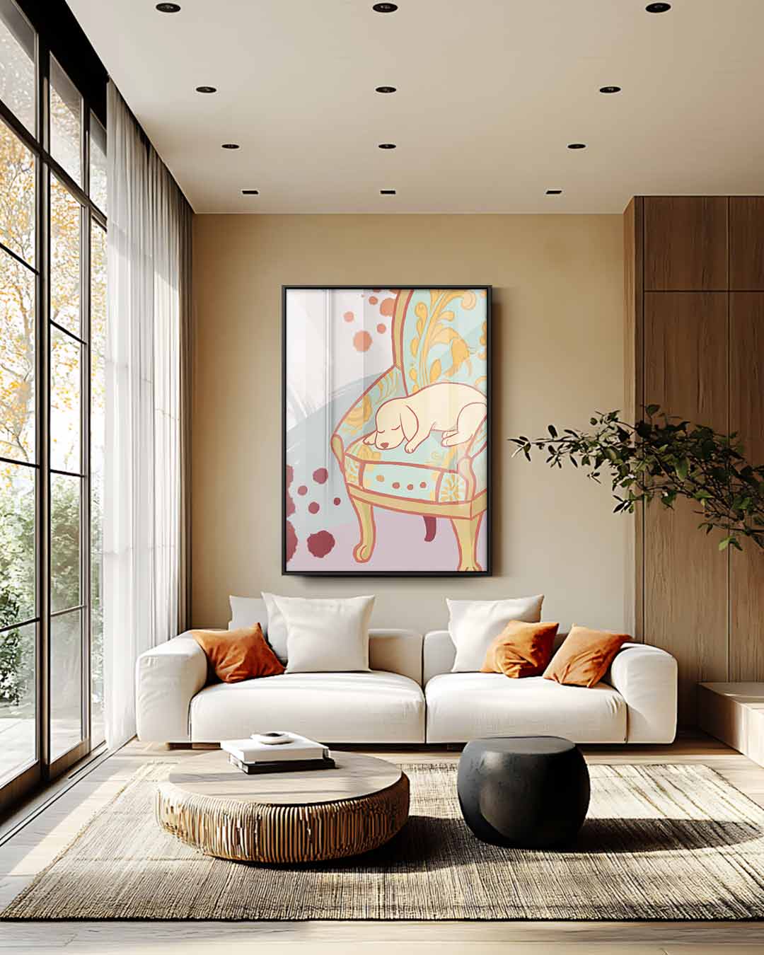 Slapend Pleziertje Kunstwerk-canvas-dibond-plexiglas-wanddecoratie-WallArtistic