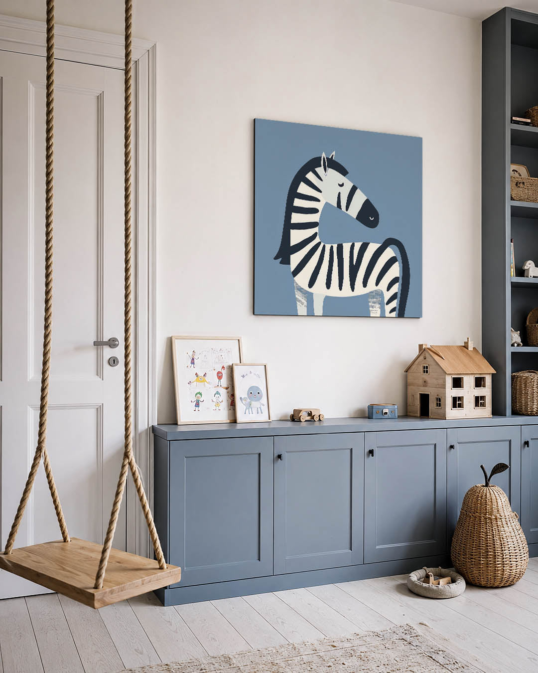 Gestileerde zebra illustratie Kunstwerk