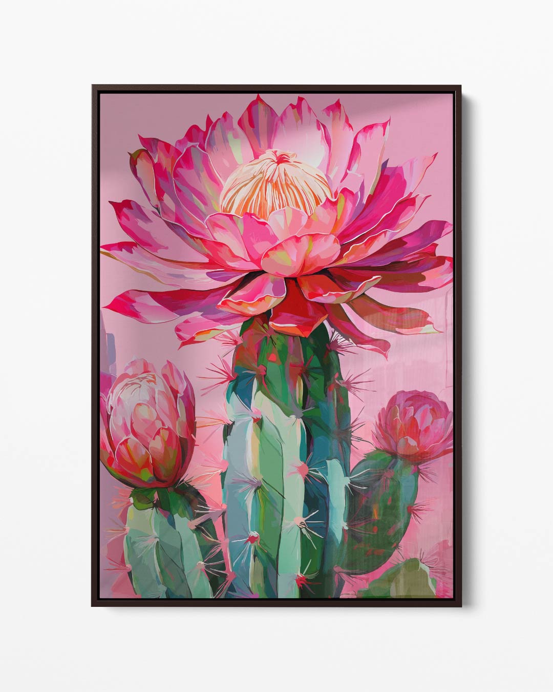 Cactus Bloemkleurenpracht Kunstwerk-canvas-dibond-plexiglas-wanddecoratie-WallArtistic