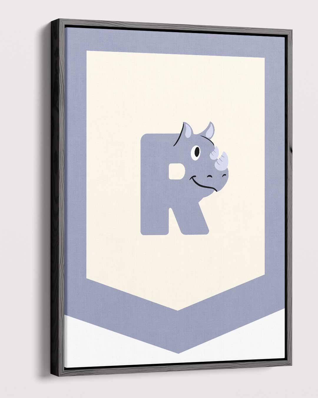 Speelse Neushoorn Logo Kunstwerk-canvas-dibond-plexiglas-wanddecoratie-WallArtistic