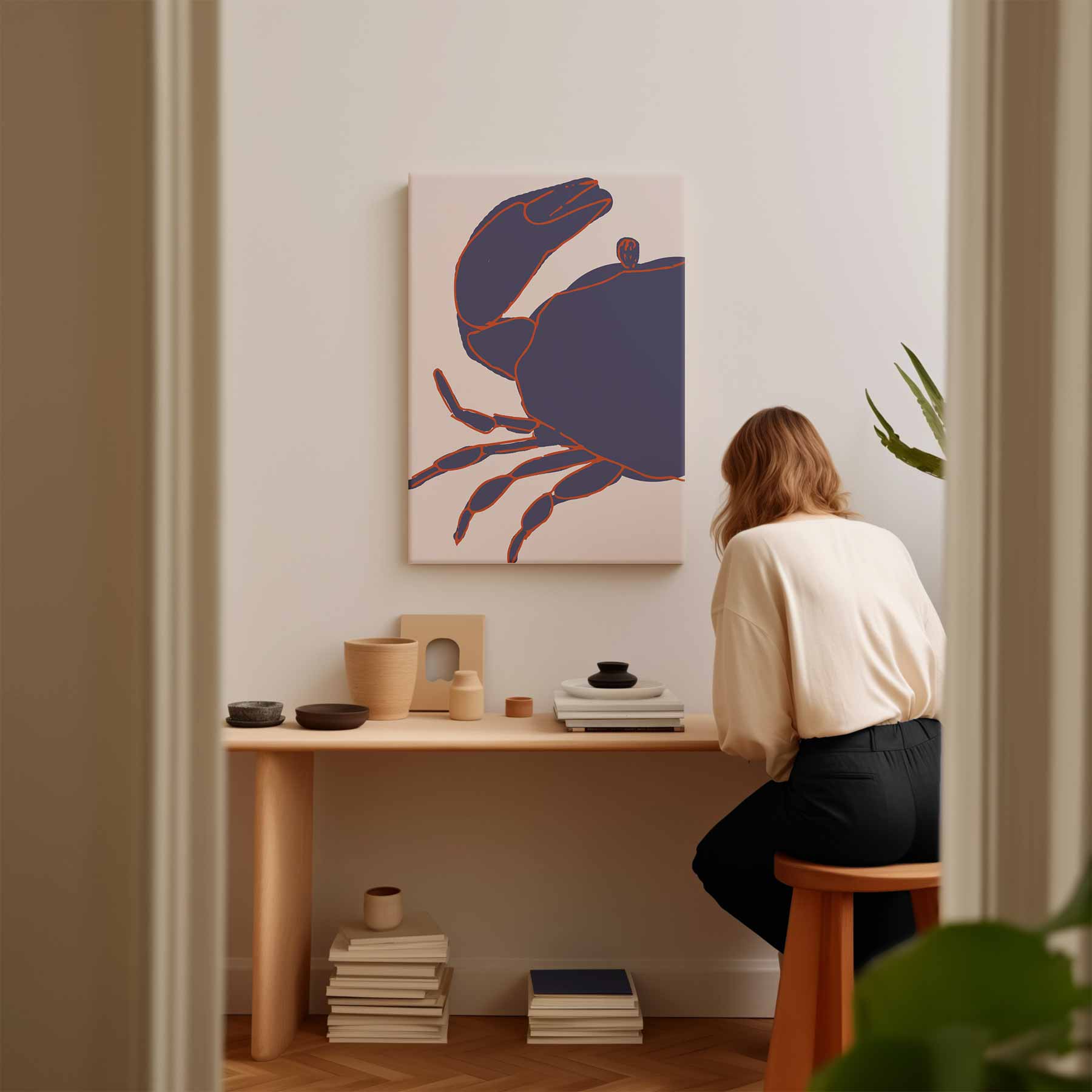 Kleurrijke Krab Illustratie Kunstwerk-canvas-dibond-plexiglas-wanddecoratie-WallArtistic
