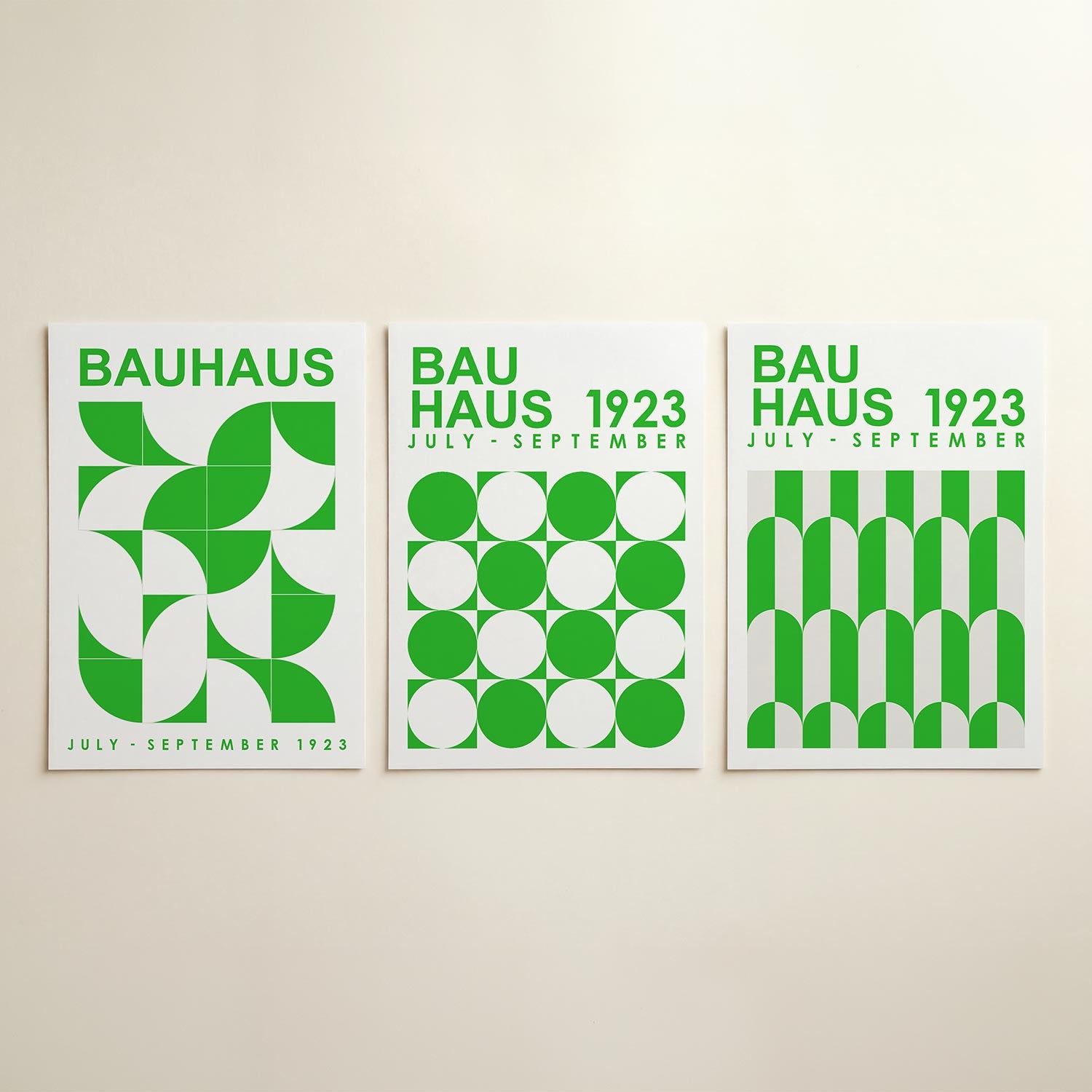 Groene vormenritme Posterset