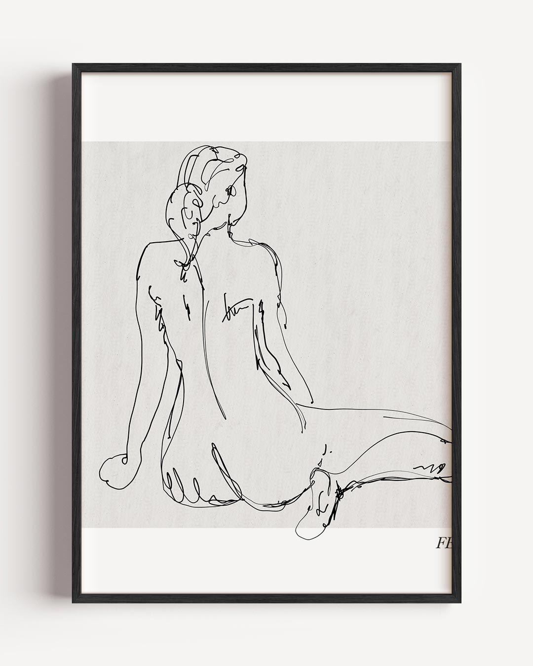 Elegante Lijntekening Vrouwelijk Silhouet Poster-WallArtistic