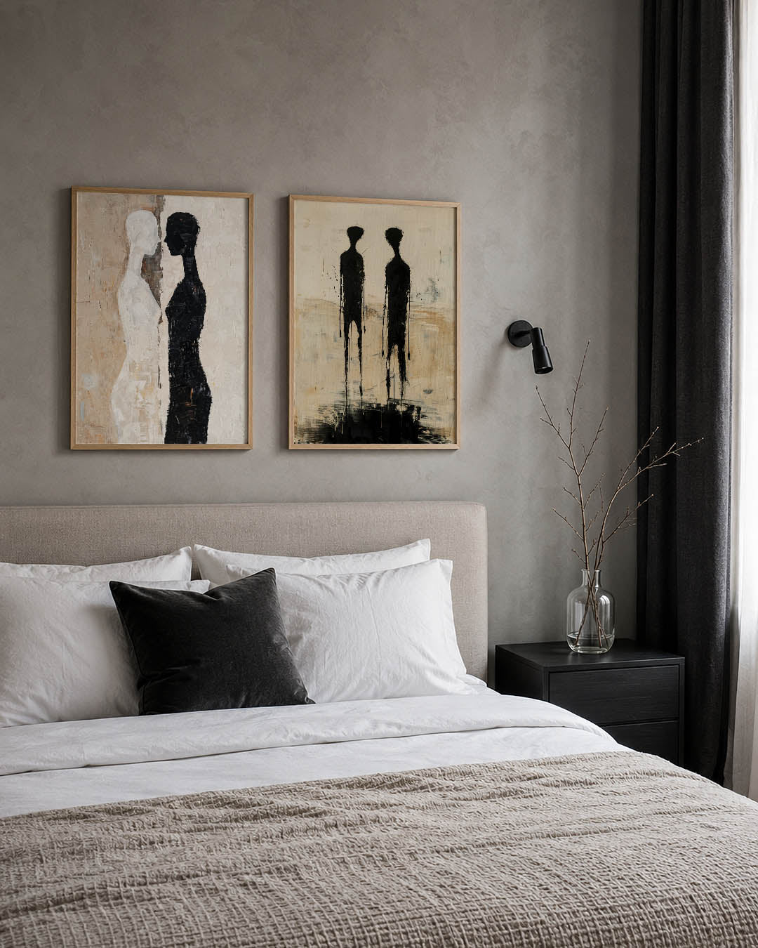 Tegenovergestelde silhouetten Posterset
