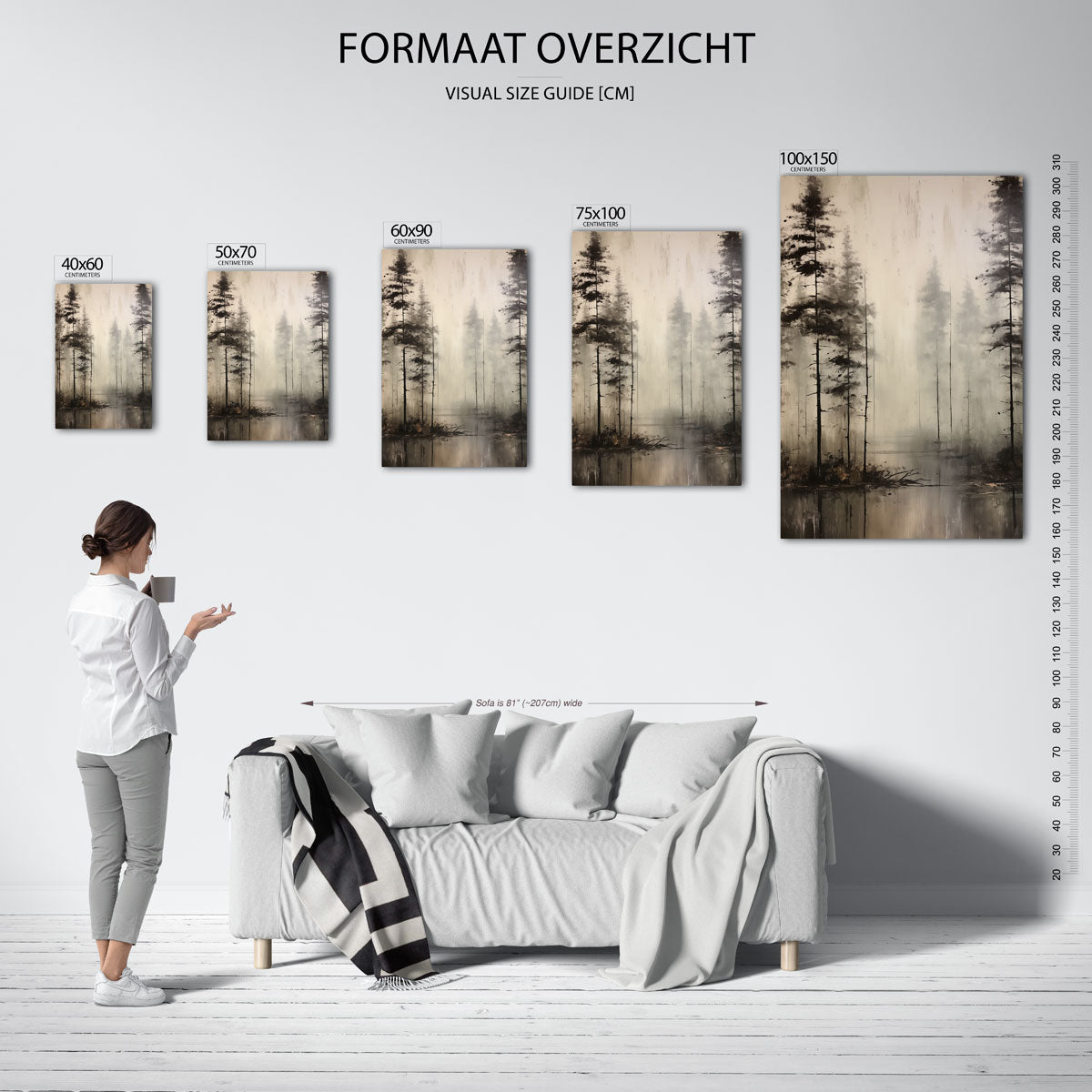 Mysterieuze boslandschap Kunstwerk