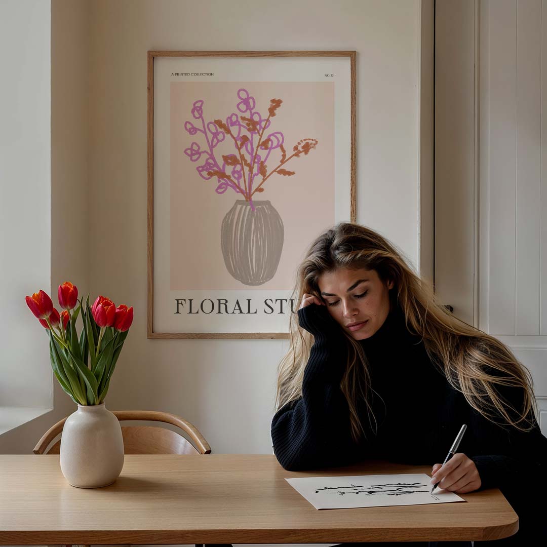 Bloemen in Vaas Poster-WallArtistic