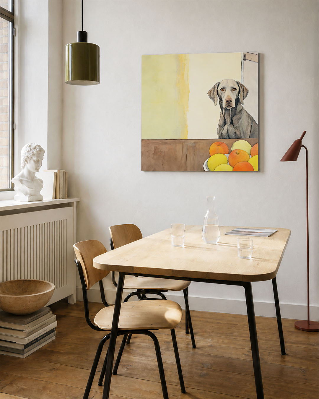 Hond en fruit Kunstwerk