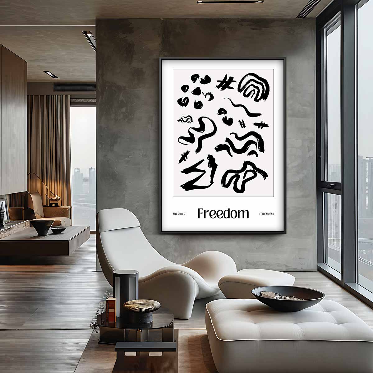 Abstracte Vrijheid Kunstwerk-canvas-dibond-plexiglas-wanddecoratie-WallArtistic