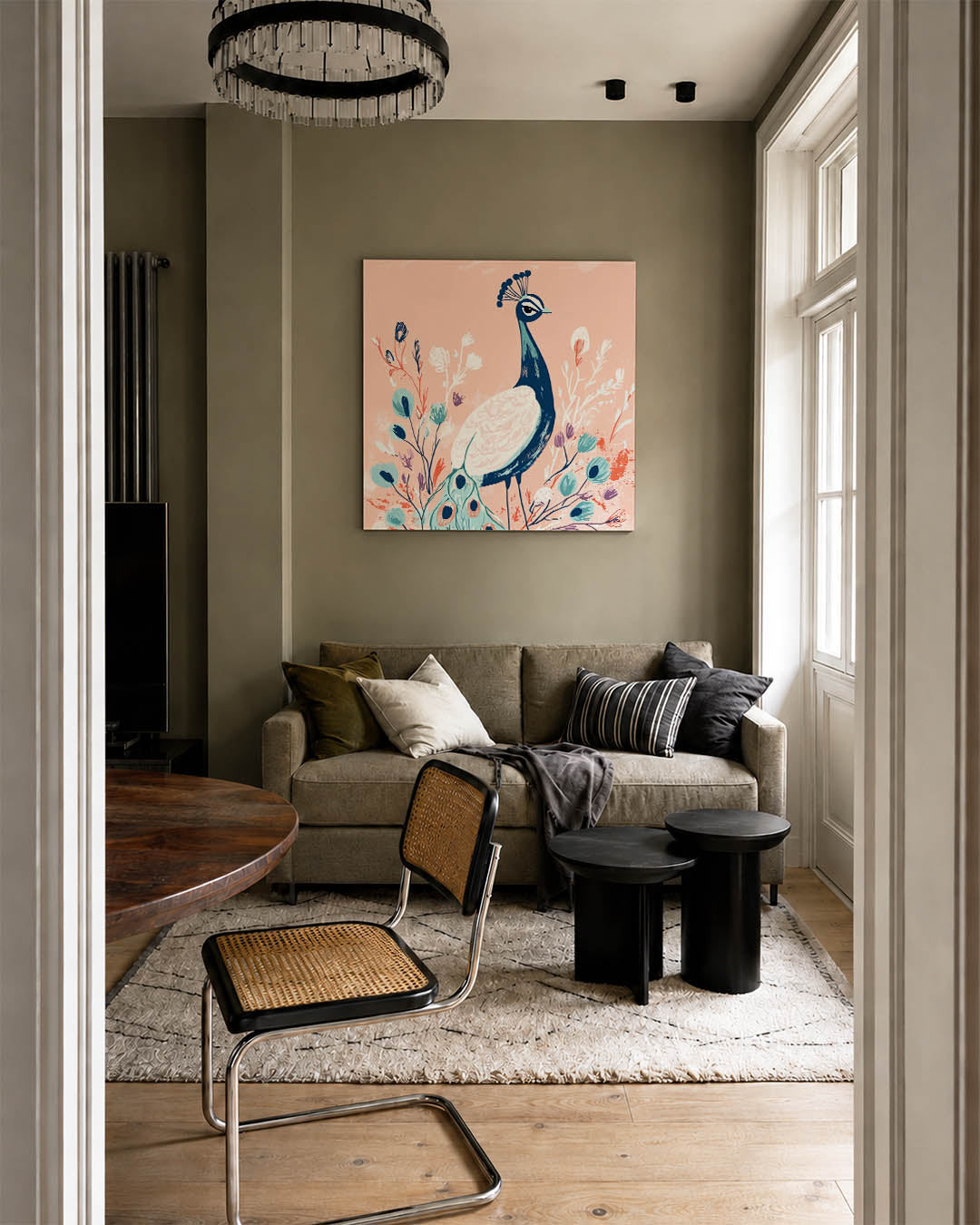 Vogels en bloemen Kunstwerk