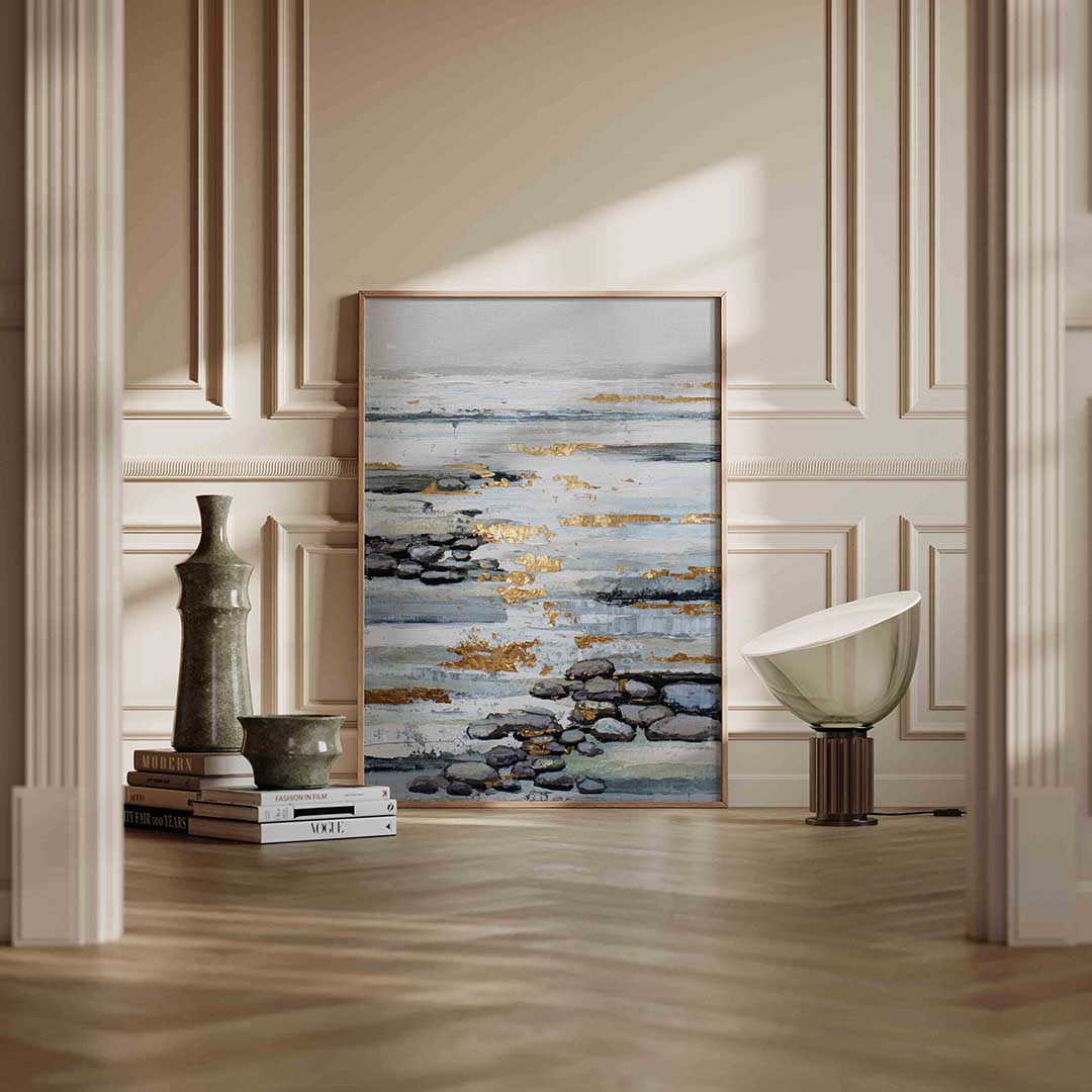Gouden accenten op stenen Poster