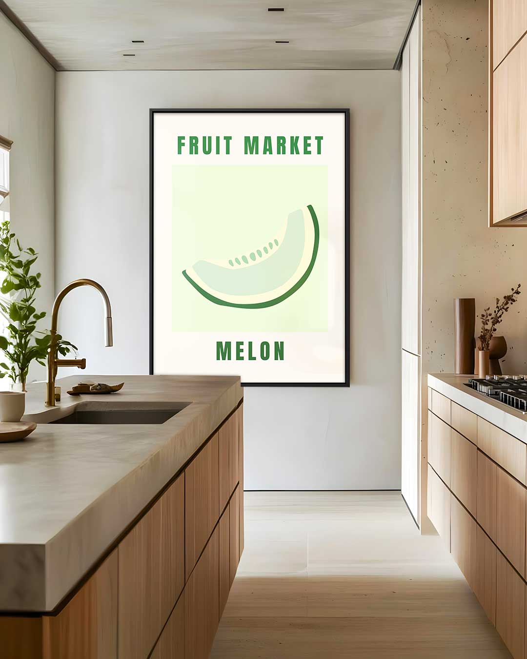 Fruitige Meloen Poster Kunstwerk-canvas-dibond-plexiglas-wanddecoratie-WallArtistic