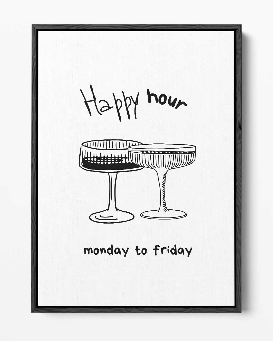 Happy Hour Illustratie Kunstwerk-canvas-dibond-plexiglas-wanddecoratie-WallArtistic