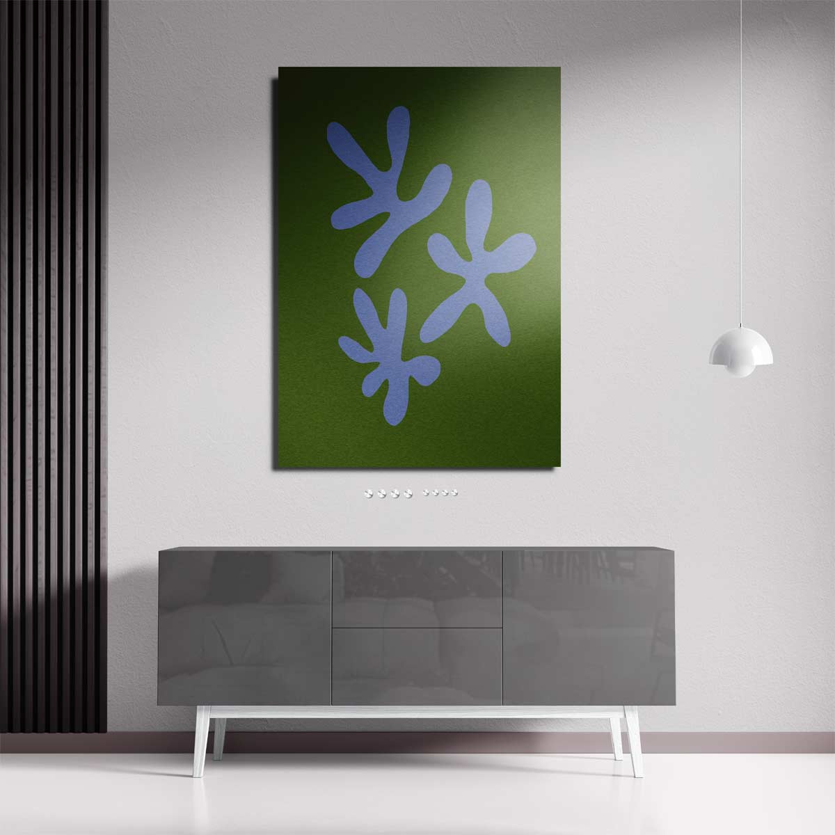 Vrolijke Vormen Op Groen Kunstwerk-canvas-dibond-plexiglas-wanddecoratie-WallArtistic