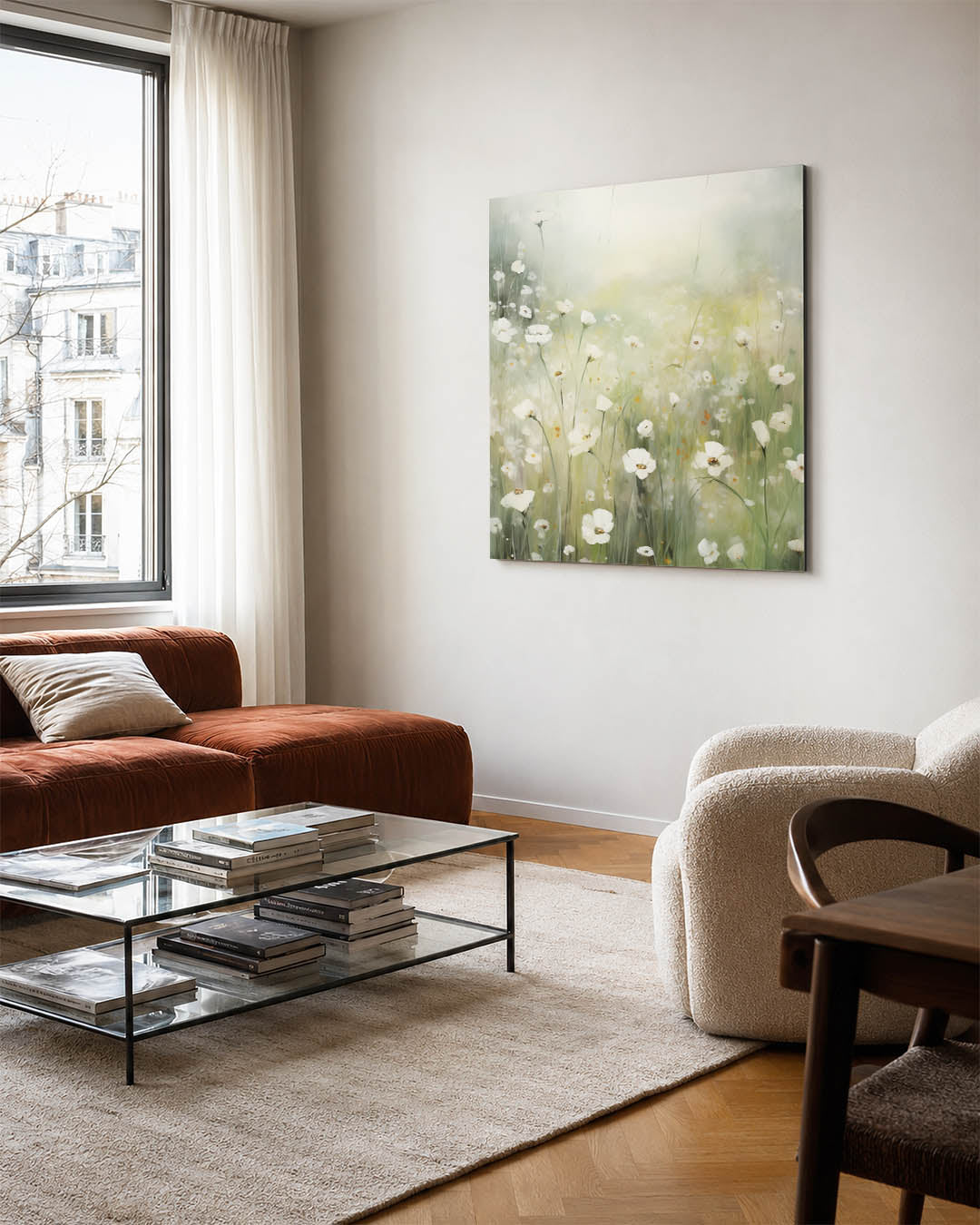 Dromerige bloemenweide Kunstwerk