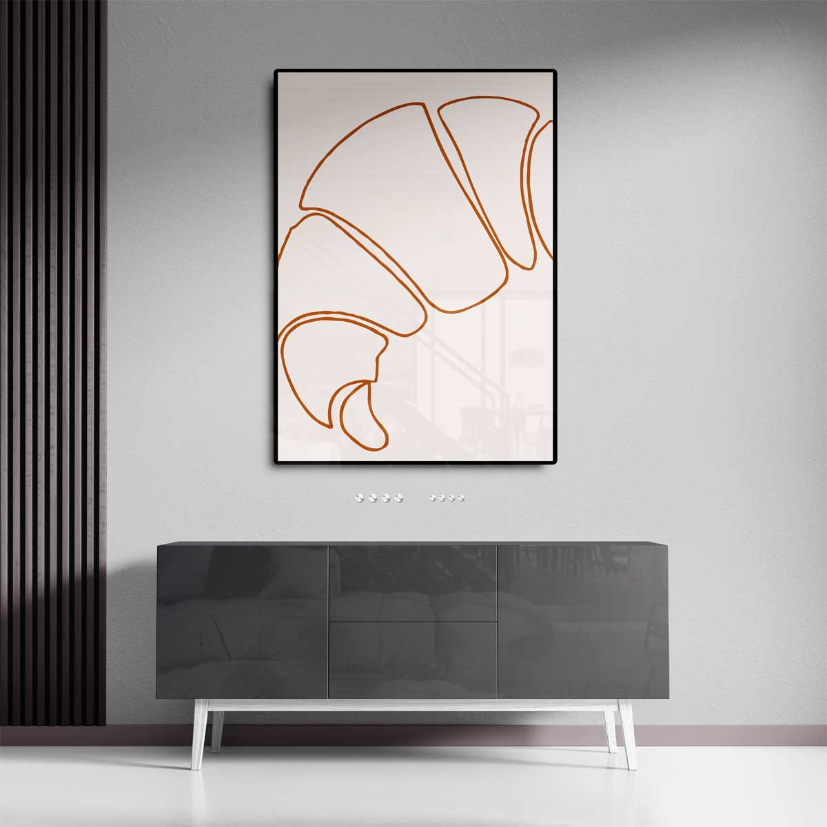 Simpele Croissant Sketch Kunstwerk-canvas-dibond-plexiglas-wanddecoratie-WallArtistic