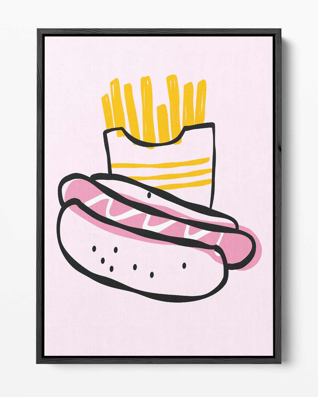 Speelse Snack Illustratie Kunstwerk-canvas-dibond-plexiglas-wanddecoratie-WallArtistic