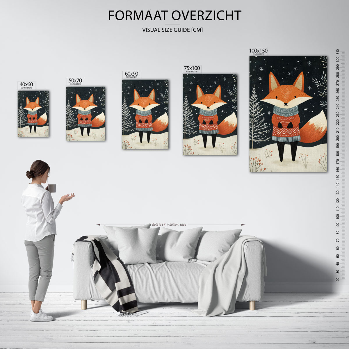 Vrolijke vos illustratie Kunstwerk