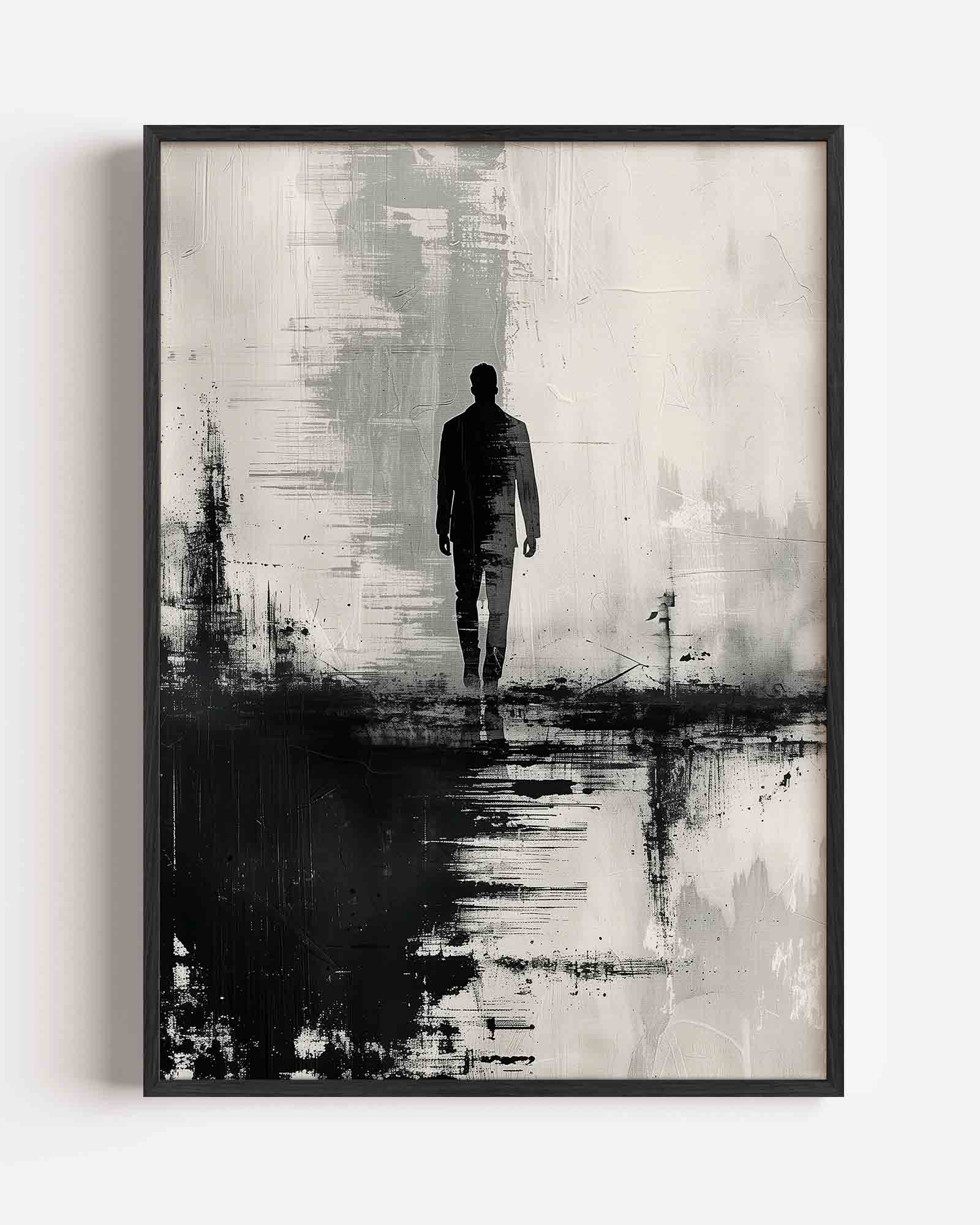 Silhouet van wandelende figuur Poster
