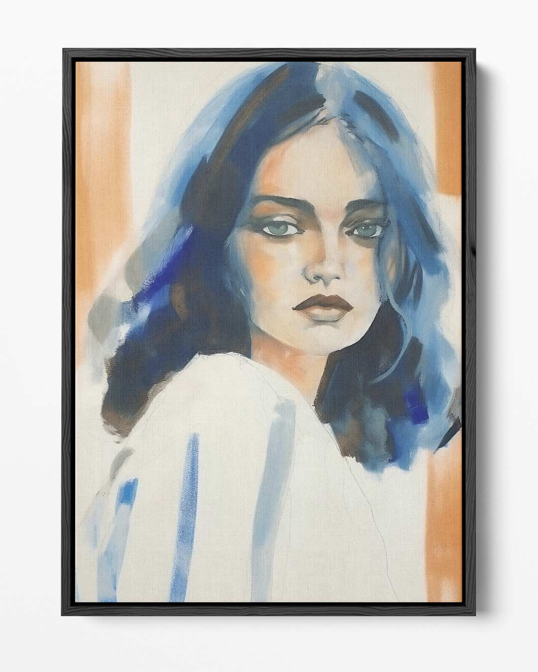 Dromerige Blik in Blauw Kunstwerk-canvas-dibond-plexiglas-wanddecoratie-WallArtistic