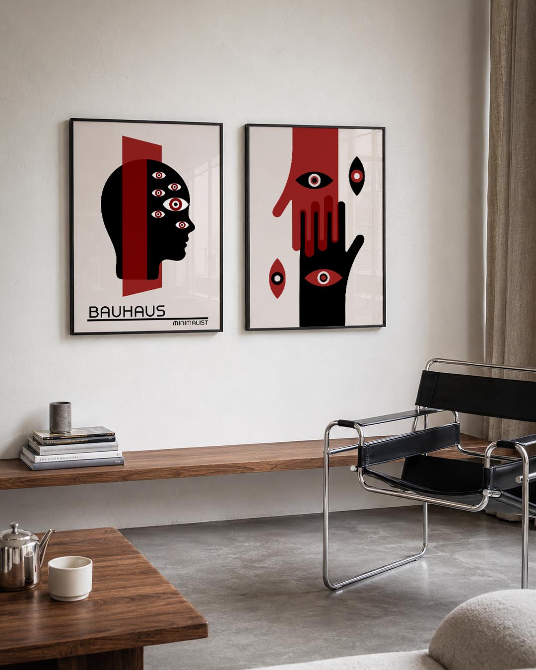 Oog en silhouet Posterset