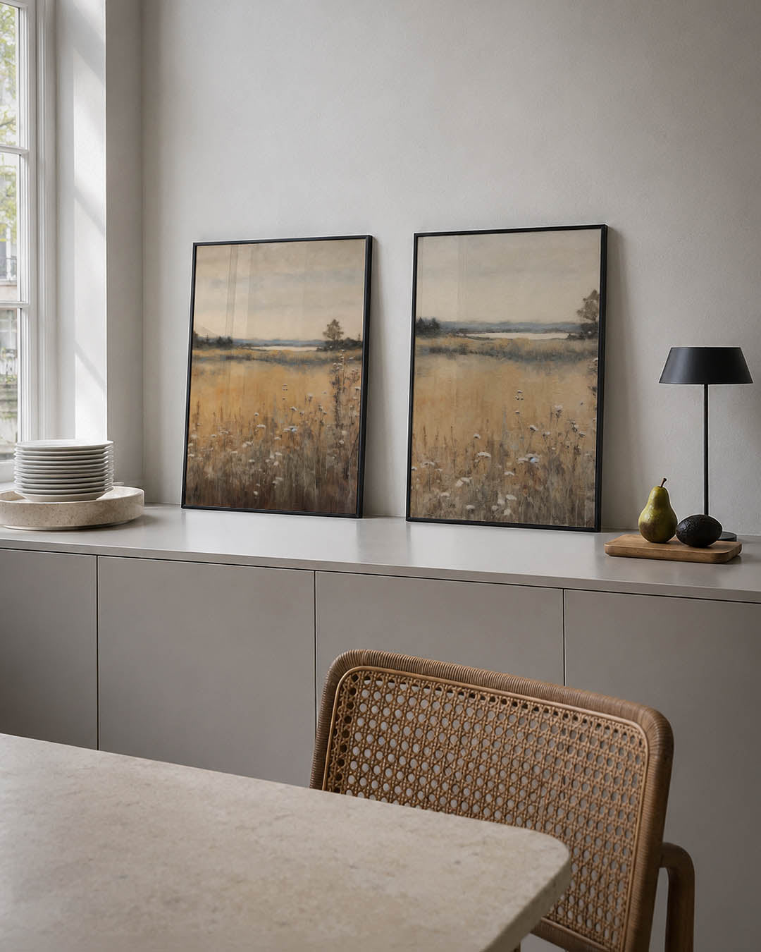 Rustige landschapstonen Posterset