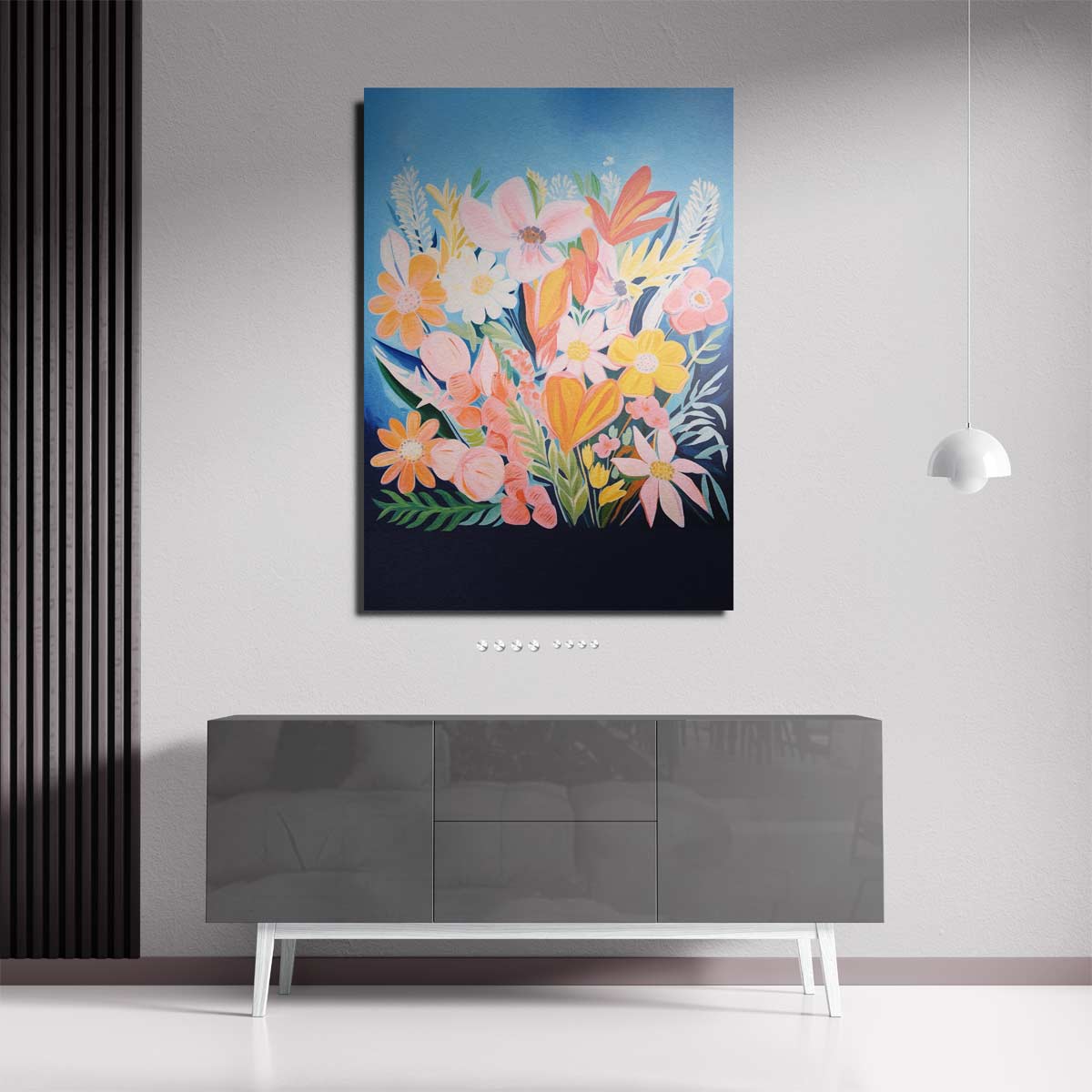 Vrolijke Bloemenpracht Kunstwerk-canvas-dibond-plexiglas-wanddecoratie-WallArtistic