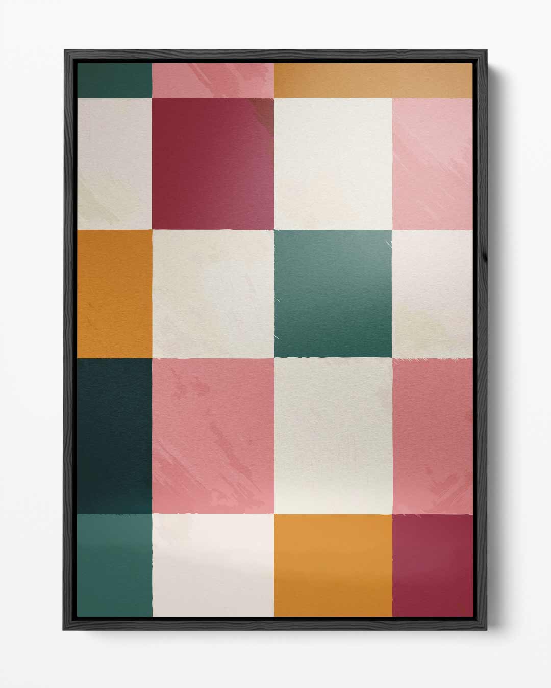 Speelse Kleurenmozaïek Kunstwerk-canvas-dibond-plexiglas-wanddecoratie-WallArtistic