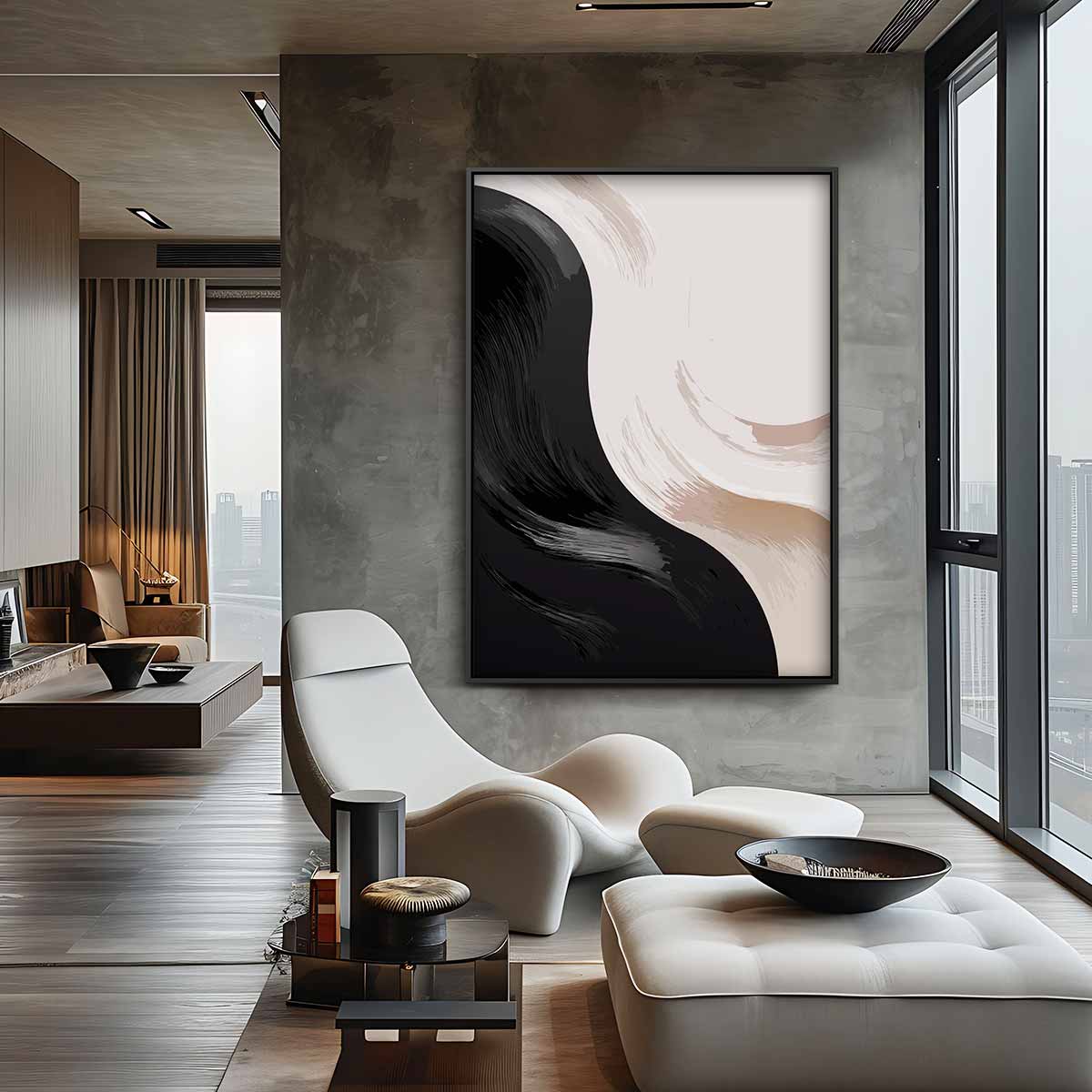 Abstracte Stroming Kunstwerk-canvas-dibond-plexiglas-wanddecoratie-WallArtistic
