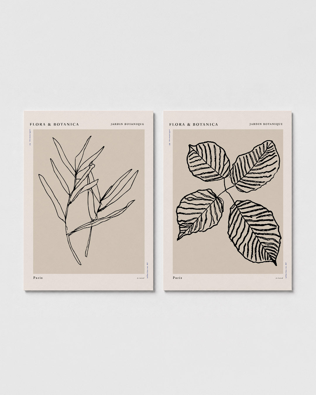 Lijn en bladvorm Posterset