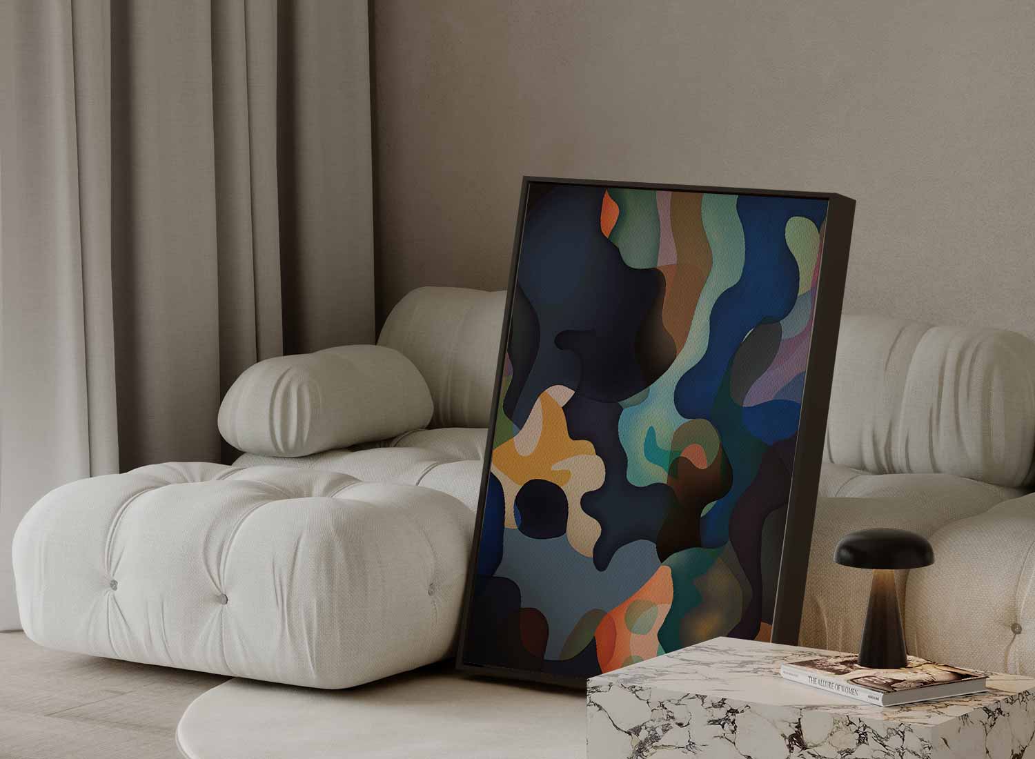 Kleurrijke Golven Kunstwerk-canvas-dibond-plexiglas-wanddecoratie-WallArtistic