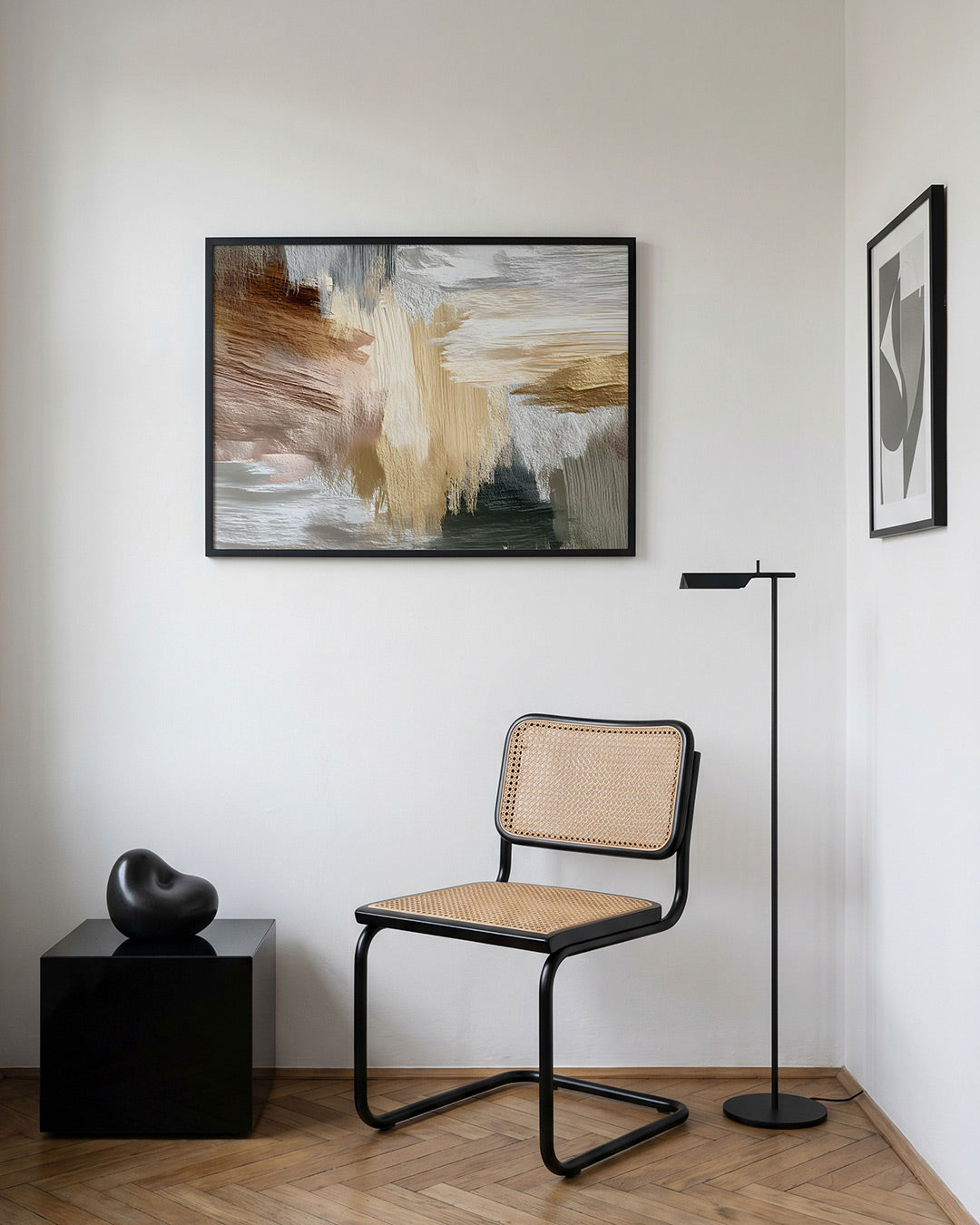 Abstracte penseelstreken Poster