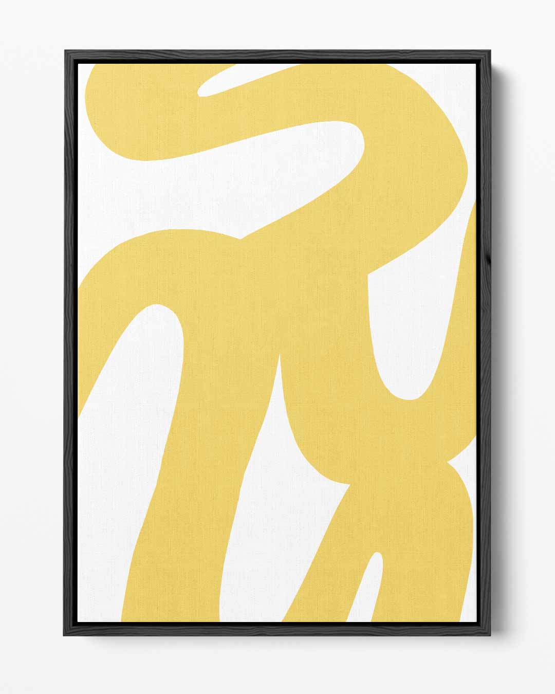 Vrolijke Gele Krulstreken Kunstwerk-canvas-dibond-plexiglas-wanddecoratie-WallArtistic