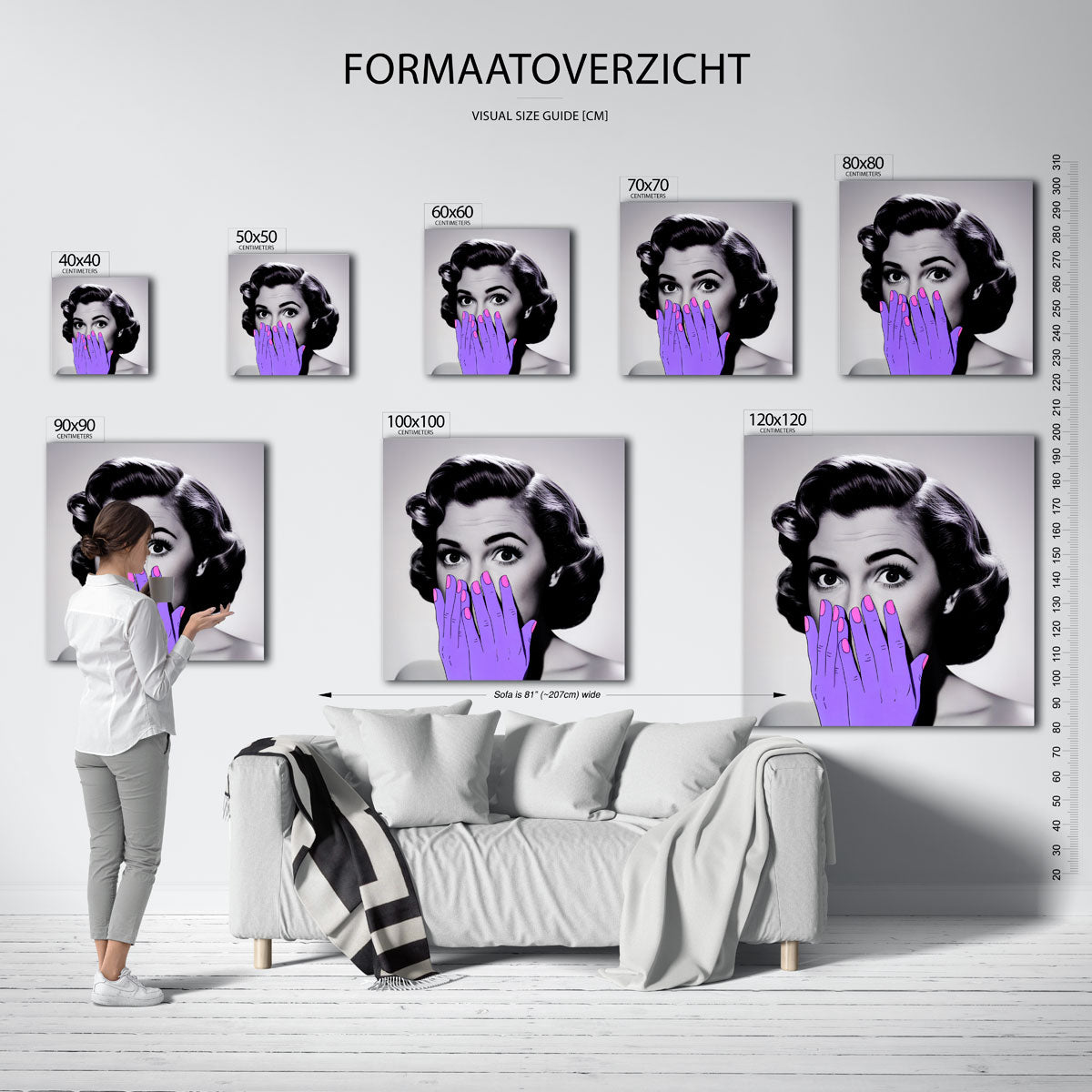 Vrouw met paarse handen Poster