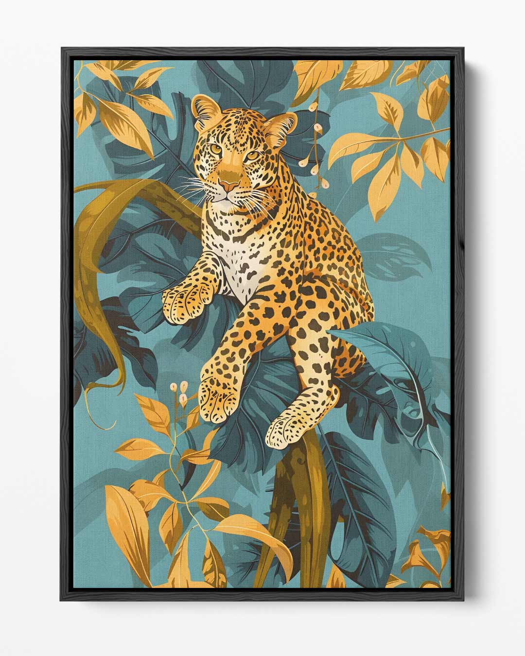 Luipaard in de Jungle Kunstwerk-canvas-dibond-plexiglas-wanddecoratie-WallArtistic