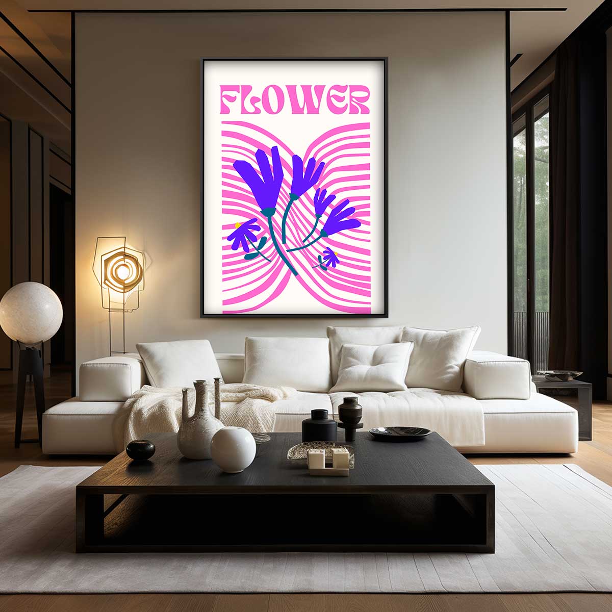 Vrolijke Bloemenexplosie Kunstwerk-canvas-dibond-plexiglas-wanddecoratie-WallArtistic