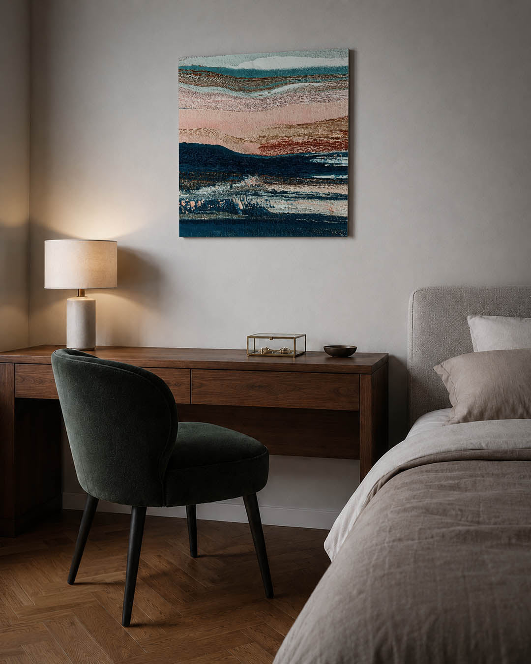 Gelaagde kleurencompositie Kunstwerk