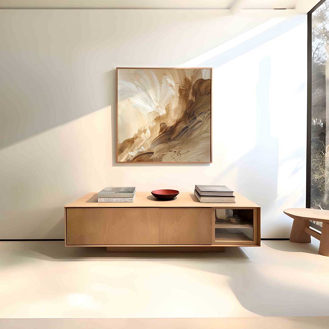 Abstracte penseelstreken Poster