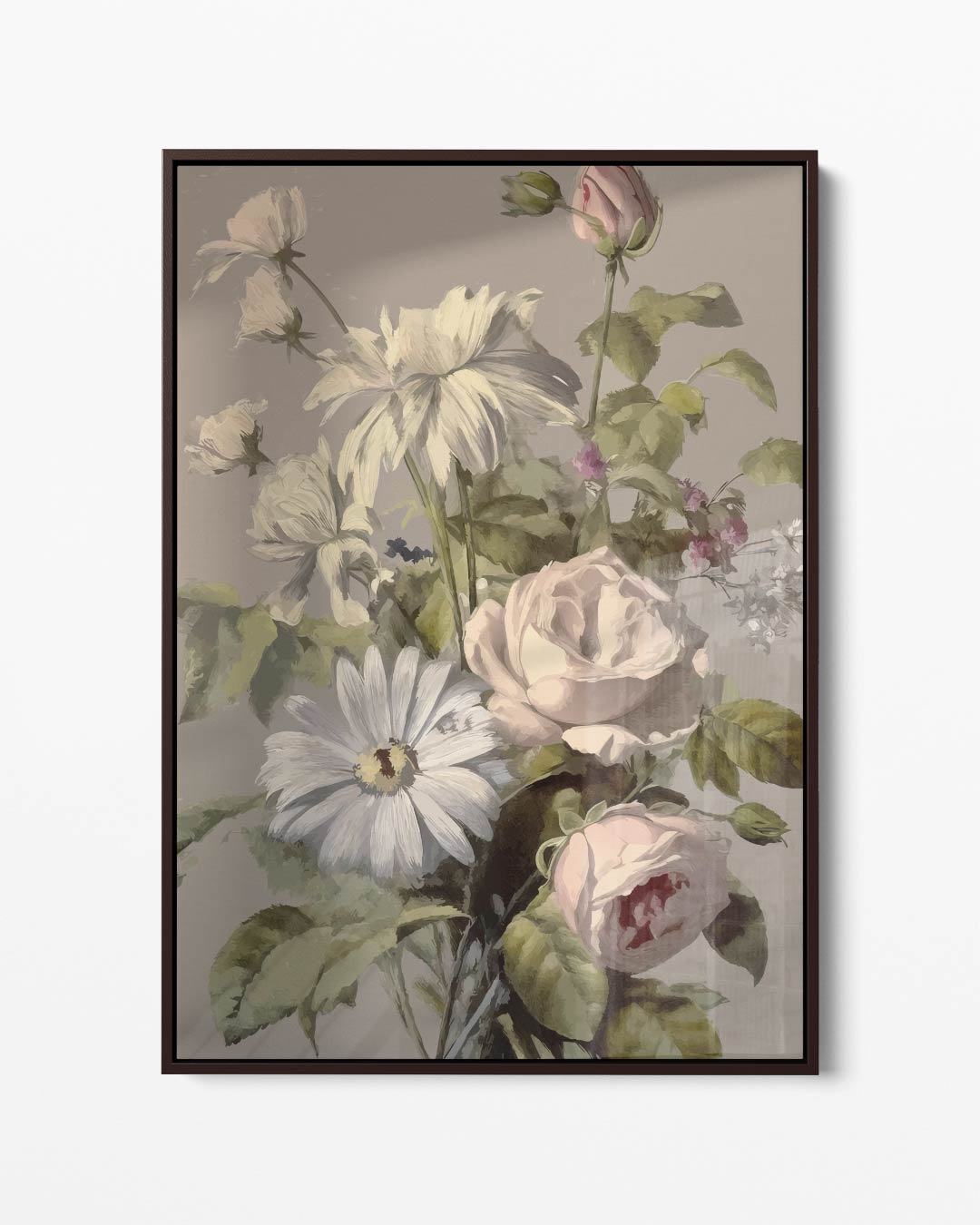 Romantisch Bloemenboeket Schilderij Kunstwerk-canvas-dibond-plexiglas-wanddecoratie-WallArtistic