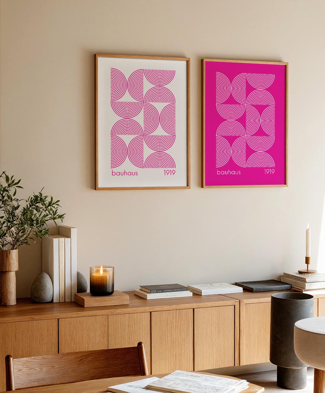 Cirkelritme en lijnen Posterset
