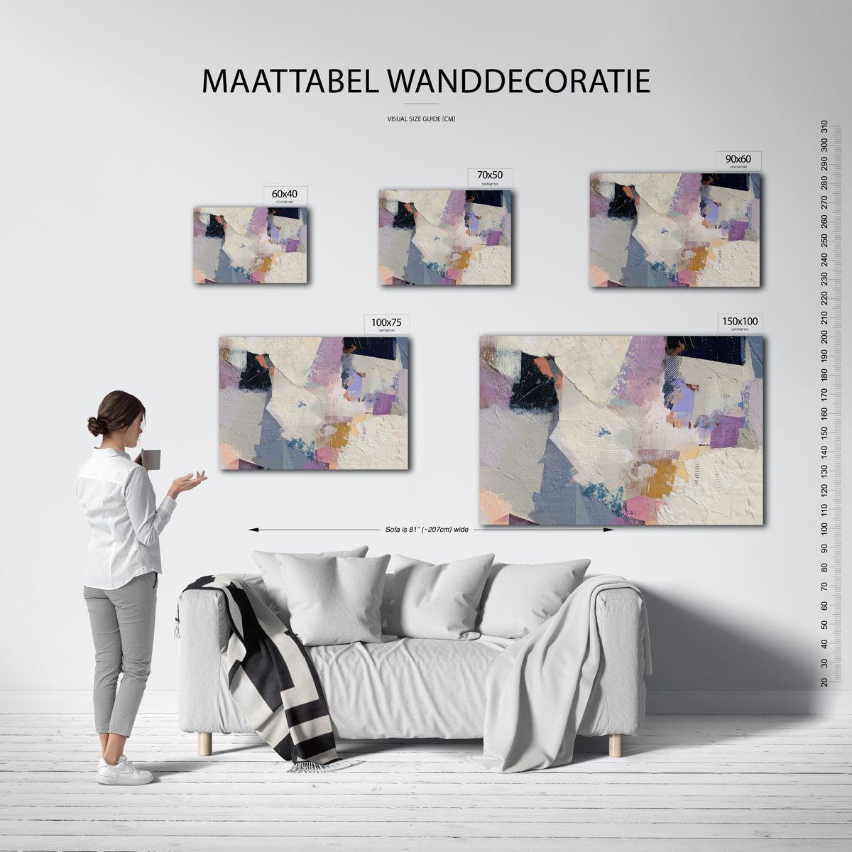 Gelaagde kleurencompositie Kunstwerk