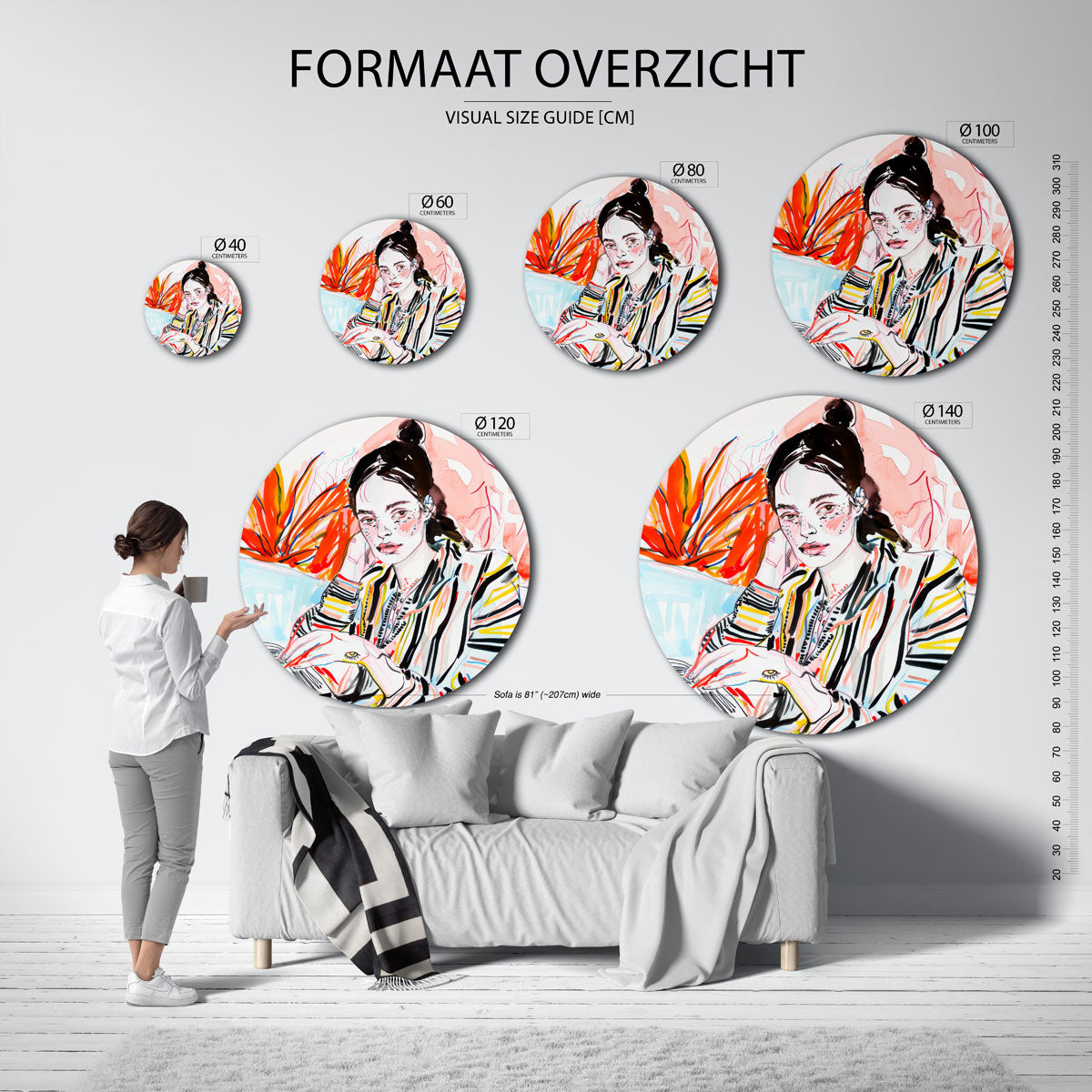 Vrouw met boek Muurcirkel