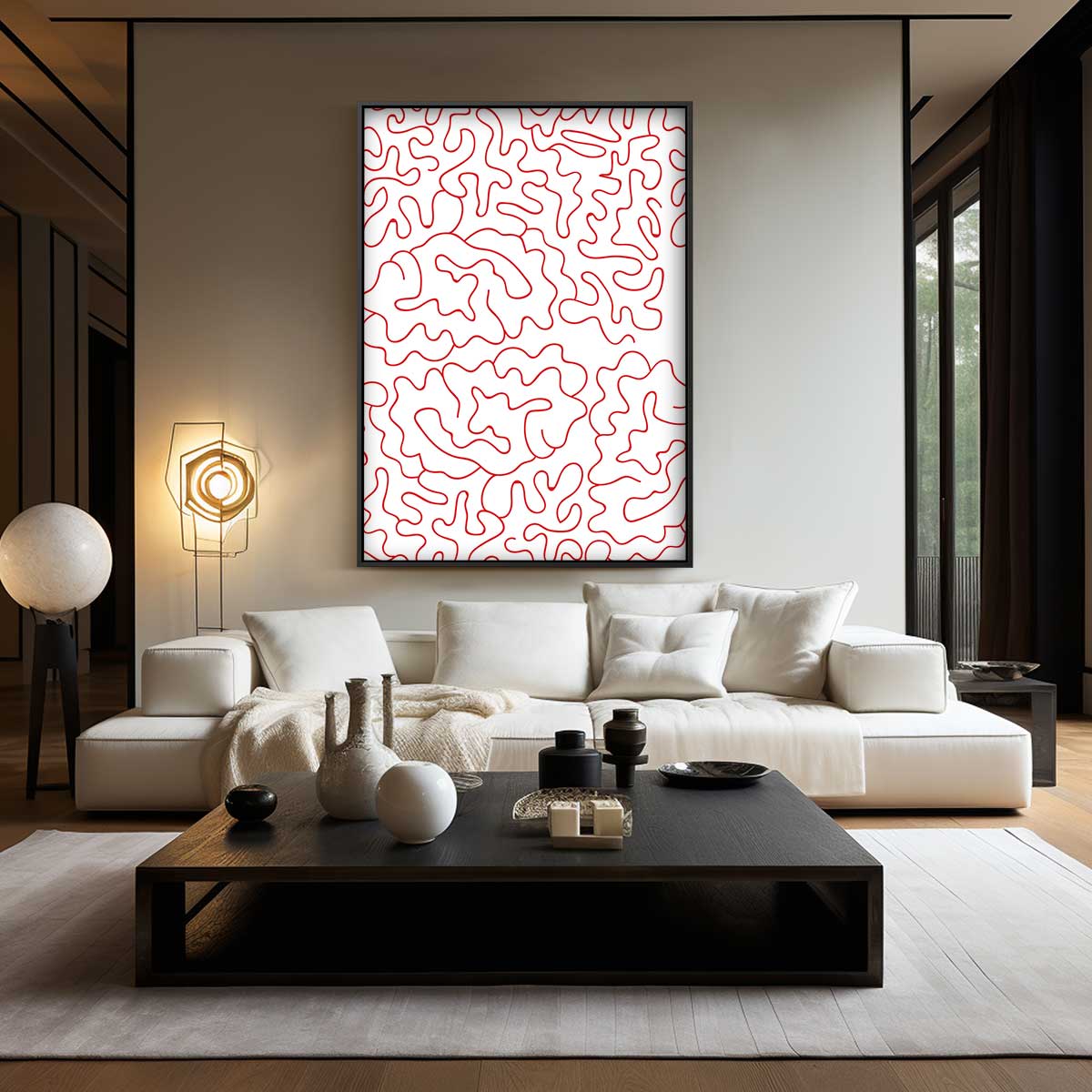 Dansende Lijnen Kunstwerk-canvas-dibond-plexiglas-wanddecoratie-WallArtistic