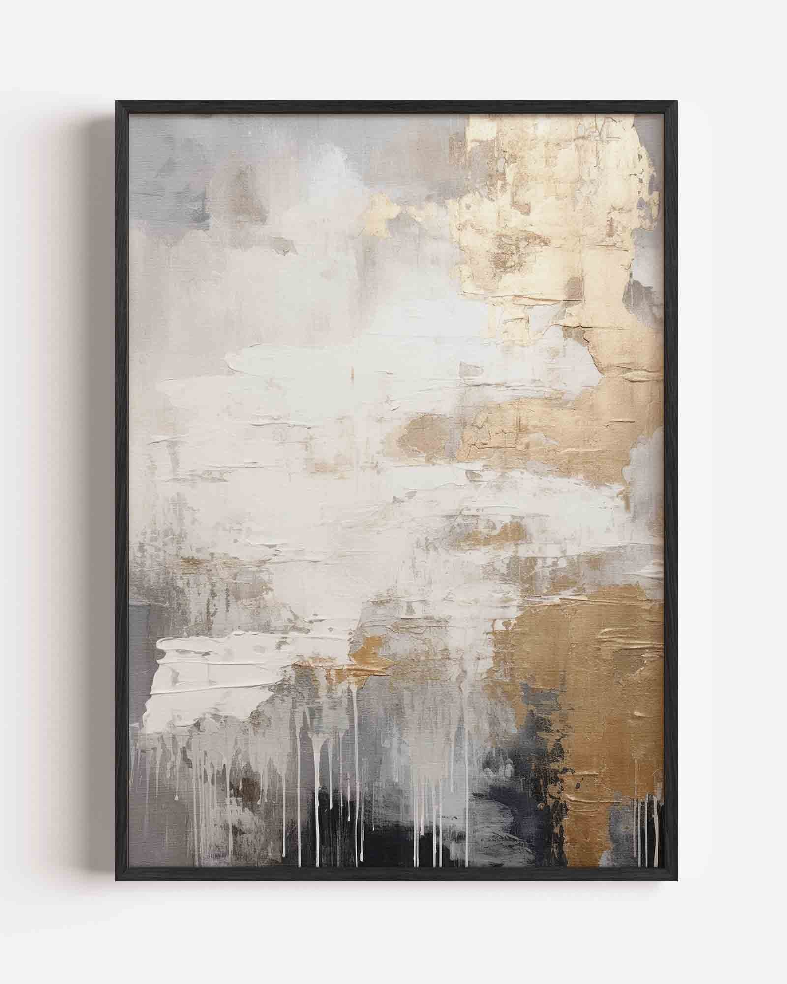 Goud en grijs abstracte Poster