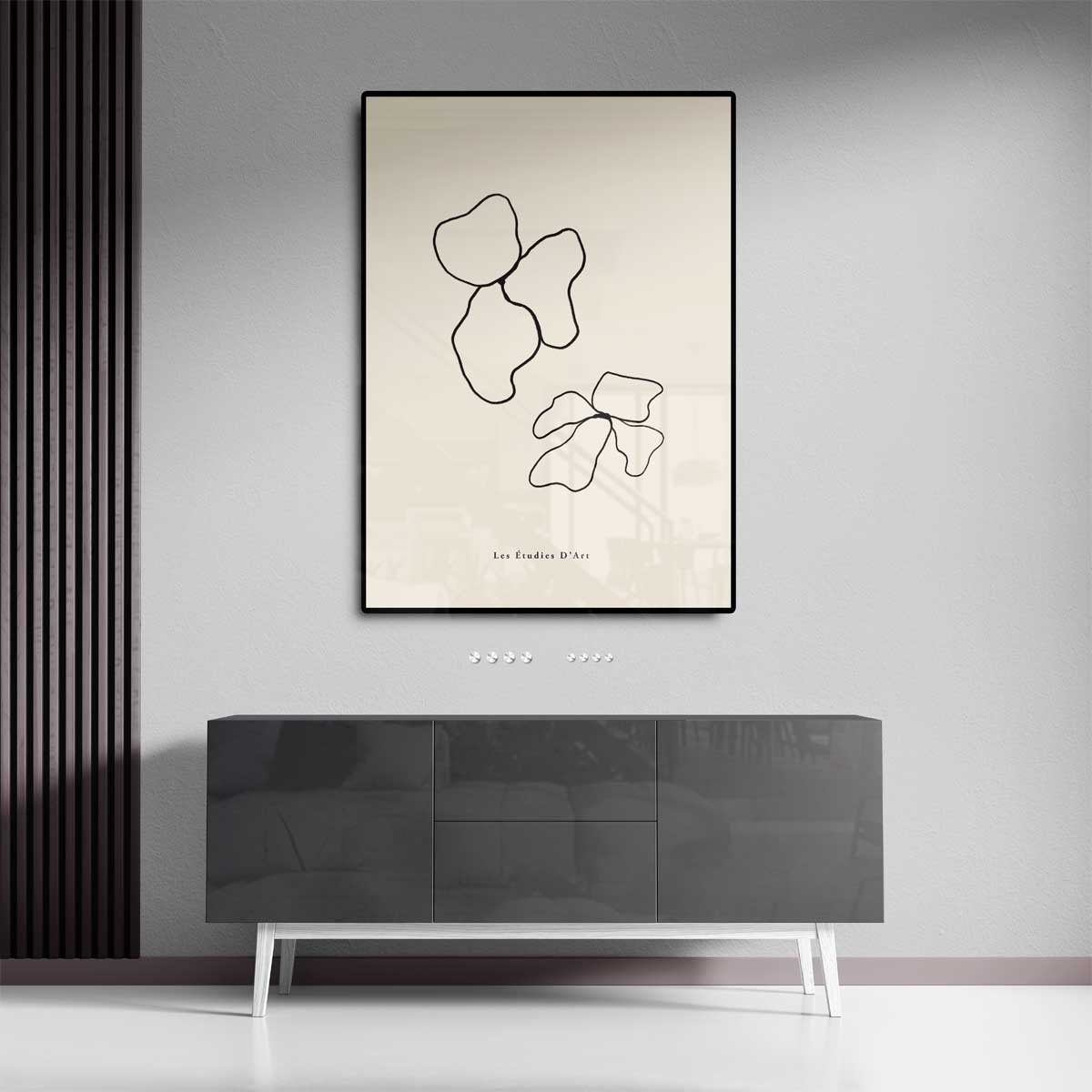 Abstracte Lijnen Bloemenprint Kunstwerk-canvas-dibond-plexiglas-wanddecoratie-WallArtistic